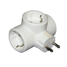 Трійник токер білий із заземленням (160шт.)