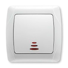 Вимикач одинарний з підсвіткою Viko Carmen Білий