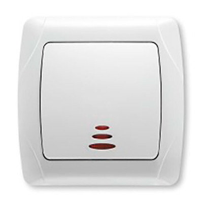 Вимикач одинарний з підсвіткою Viko Carmen Білий