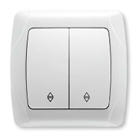 Вимикач подвійний прохідний Viko Carmen Білий