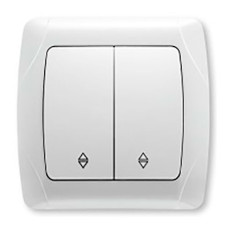 Вимикач подвійний прохідний Viko Carmen Білий