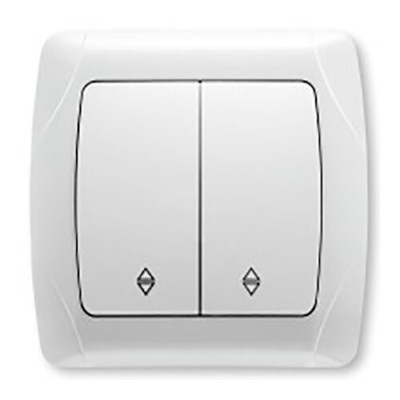 Вимикач подвійний прохідний Viko Carmen Білий