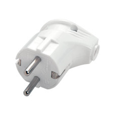 Вилка кутова біла із/заземл.(Vi-ko)