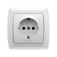 розетка одинарна із заземленням VI-KO CARMEN біла