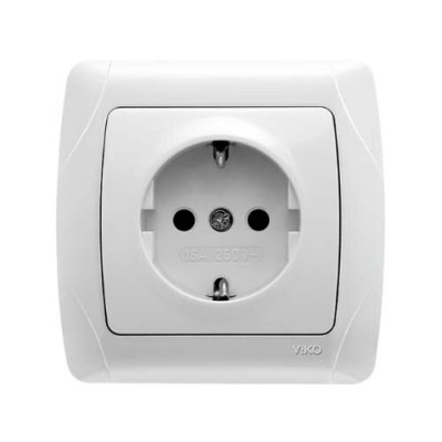 розетка одинарна із заземленням VI-KO CARMEN біла