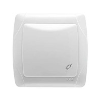 розетка одинарна із заземленням та кришкою VI-KO CARMEN біла