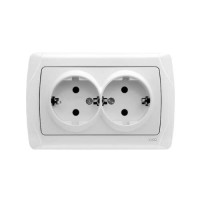 розетка подвійна із заземленням VI-KO CARMEN біла