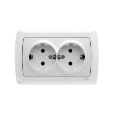 розетка подвійна із заземленням VI-KO CARMEN біла