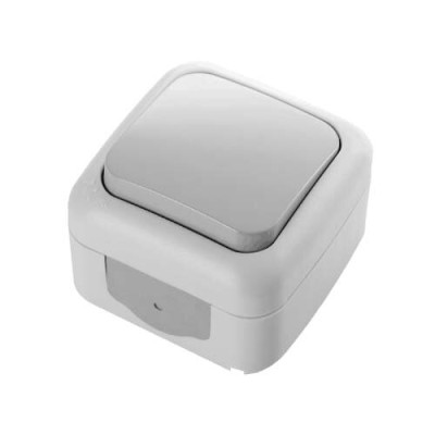 Вимикач одинарний зовнішній Viko Palmiye Сірий