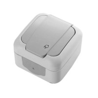 Розетка 1-на із з/к зовнішня Viko Palmiye Сіра