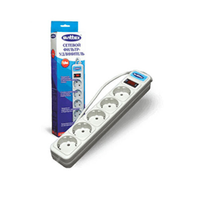 Мережевий фільтр-подовжувач  "Svittex"  1,8м.