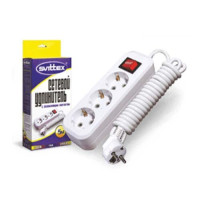 Подовжувач тримісний 3м з заземл. і вим. 40шт