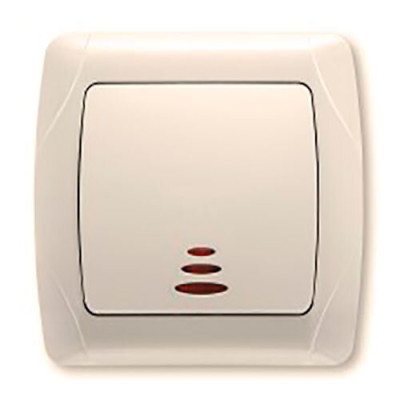 Вимикач одинарний з підсвіткою Viko Carmen Крем