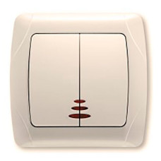 Вимикач подвійний з підсвіткою Viko Carmen Крем