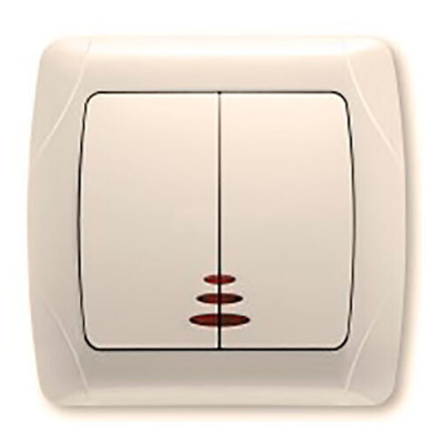 Вимикач подвійний з підсвіткою Viko Carmen Крем