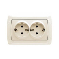 розетка подвійна із заземленням VI-KO CARMEN крем
