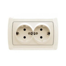 розетка подвійна із заземленням VI-KO CARMEN крем