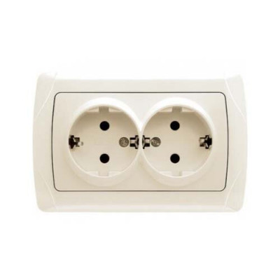 розетка подвійна із заземленням VI-KO CARMEN крем