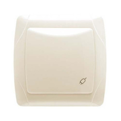 розетка одинарна із заземленням та кришкою VI-KO CARMEN крем