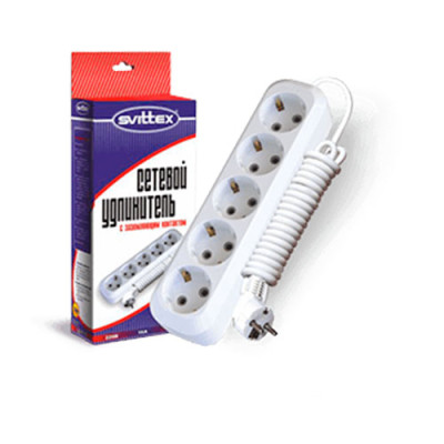 Подовжувач п'ятимістний 3м з заземл. 40шт