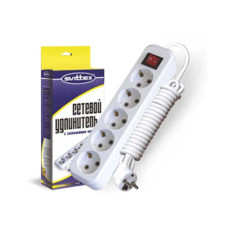 Подовжувач п'ятимістний 10м з заземл. та кнопкою 20шт