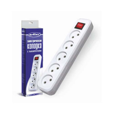 Колодка п'ятимістна з кнопкою 50шт