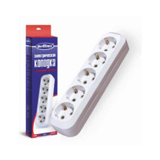 Колодка п'ятимістна з заземленням 50шт Колодка п'ятимістна з заземленням 50шт