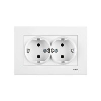 розетка подвійна із заземленням Viko Karre Біла