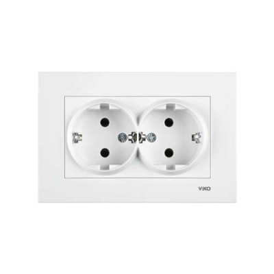 розетка подвійна із заземленням Viko Karre Біла