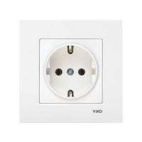 розетка одинарна із заземленням Viko Karre Біла