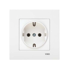 розетка одинарна із заземленням Viko Karre Біла