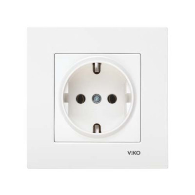 розетка одинарна із заземленням Viko Karre Біла