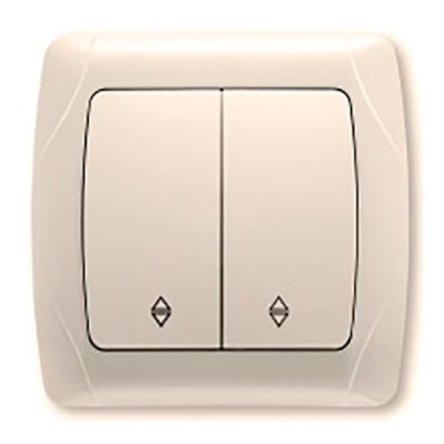 Вимикач подвійний прохідний Viko Carmen Крем