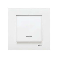 Вимикач подвійний з підсвіткою Viko Karre Білий