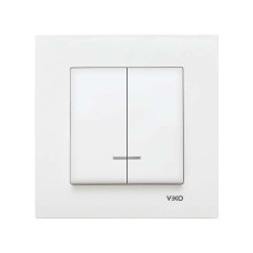 Вимикач подвійний з підсвіткою Viko Karre Білий