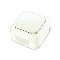 Вимикач одинарний зовнішній Viko Palmiye Білий