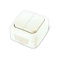 Вимикач подвійний зовнішній Viko Palmiye Білий