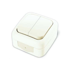 Вимикач подвійний зовнішній Viko Palmiye Білий