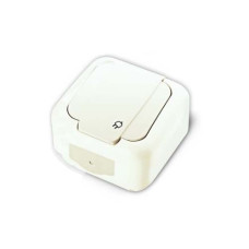 Розетка 1-на із з/к зовнішня Viko Palmiye Біла