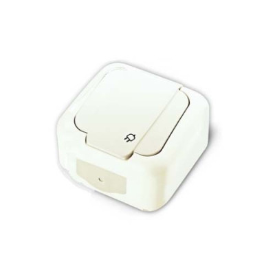 Розетка 1-на із з/к зовнішня Viko Palmiye Біла