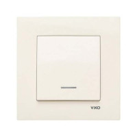 Вимикач одинарний з підсвіткою Viko Karre Крем