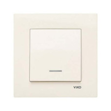Вимикач одинарний з підсвіткою Viko Karre Крем