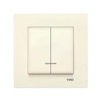 Вимикач подвійний з підсвіткою Viko Karre Крем