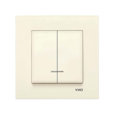 Вимикач подвійний з підсвіткою Viko Karre Крем