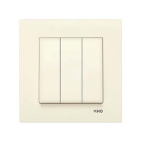 Вимикач потрійний Viko Karre Крем