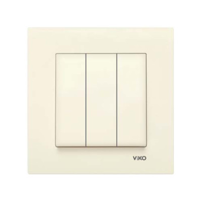 Вимикач потрійний Viko Karre Крем
