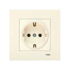 розетка одинарна із заземленням Viko Karre Крем