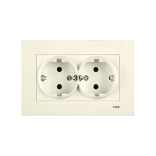 розетка подвійна із заземленням Viko Karre Крем