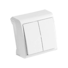 Вимикач подвійний зовнішній Viko Vera Білий