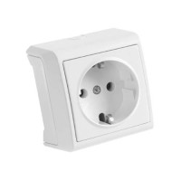 розетка із заземленням зовнішня Viko Vera Біла